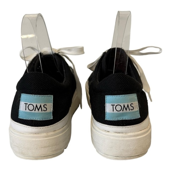 TOMS Women's Alpargata Lace-up Lug Heavy Canvas Sneakers Black - Size 8.5 - Picture 3 of 11